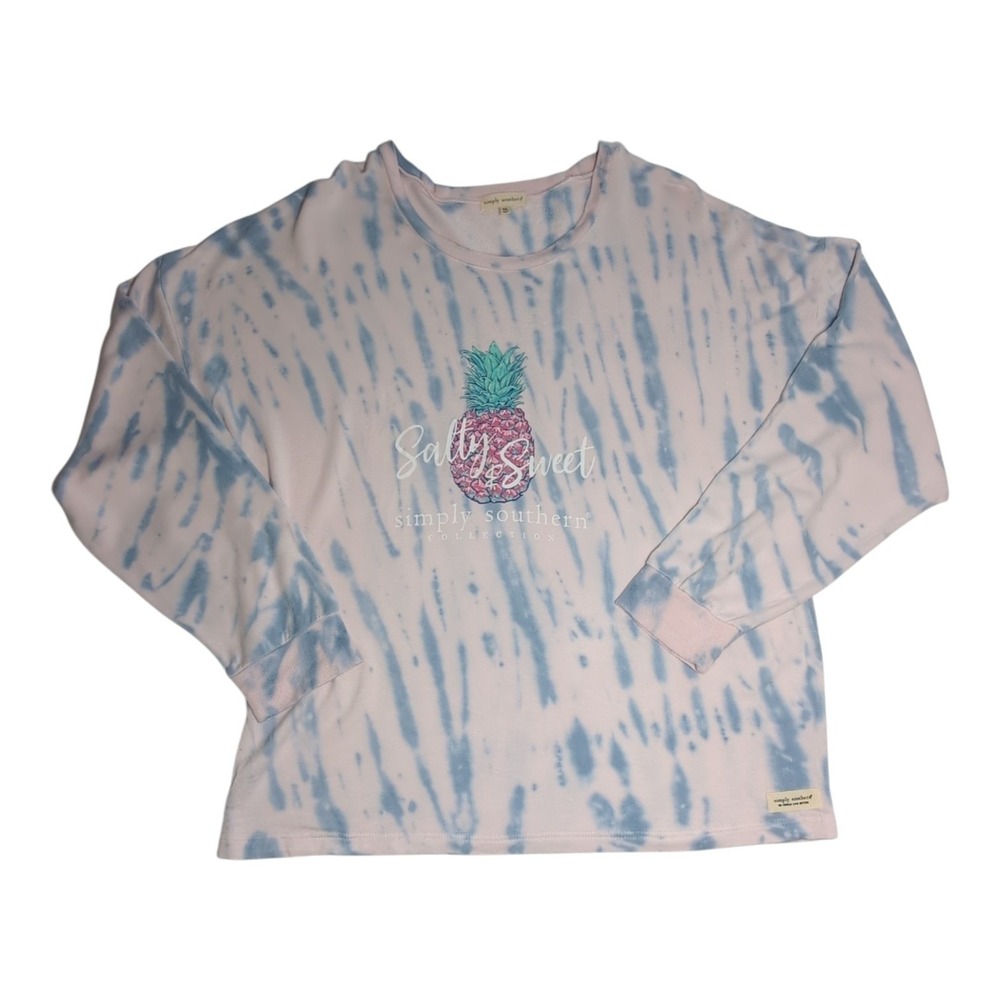 Simply Southern Sweatshirt Womens XL NEW Salty & Sweet Pineapple Tie-Dye